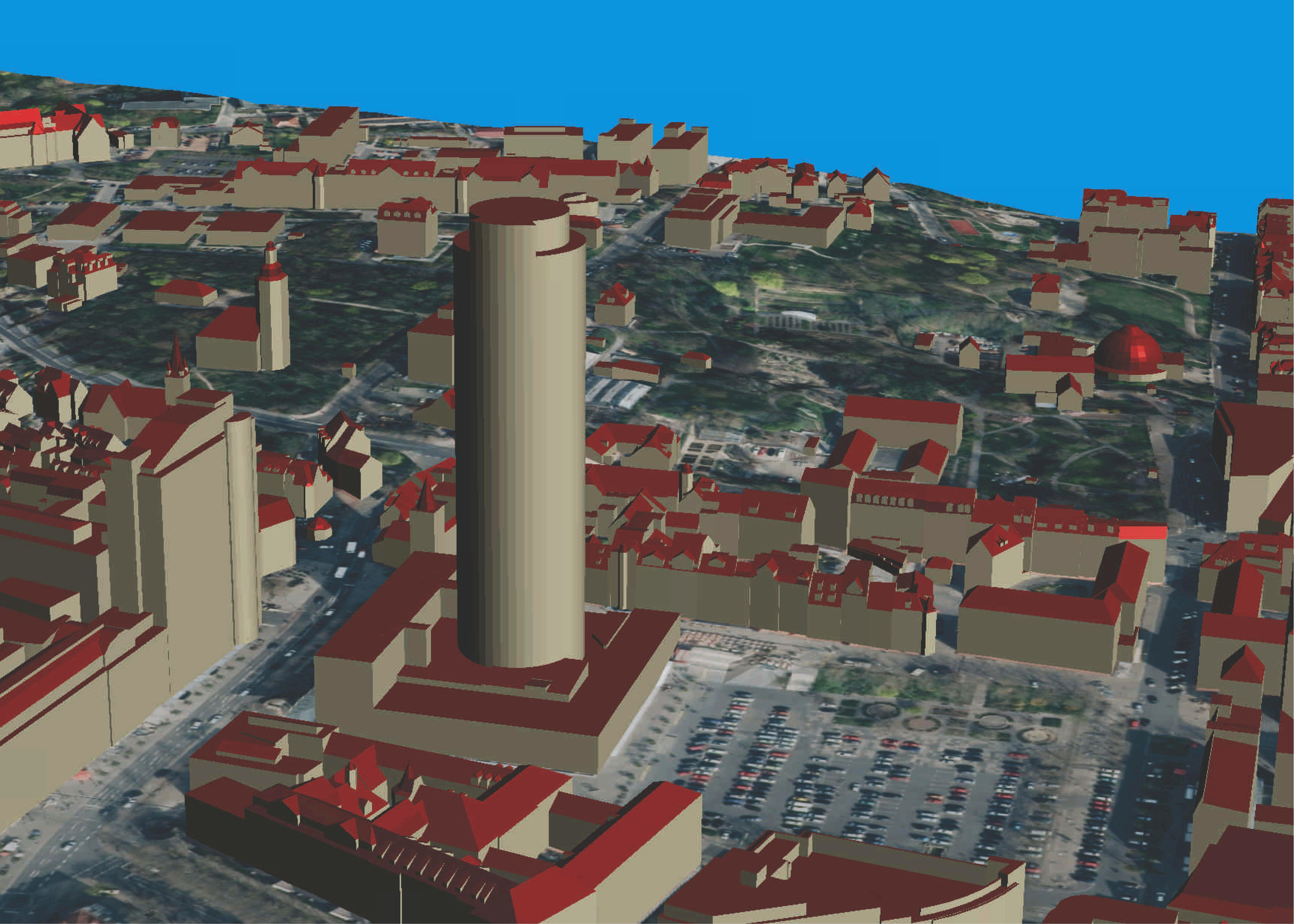 Ausschnitt des 3D-Stadtmodells © GDI-Th & Stadt Jena
