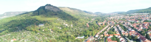 Luftbild mit Blick auf den Jenzig, Drohnenaufnahme